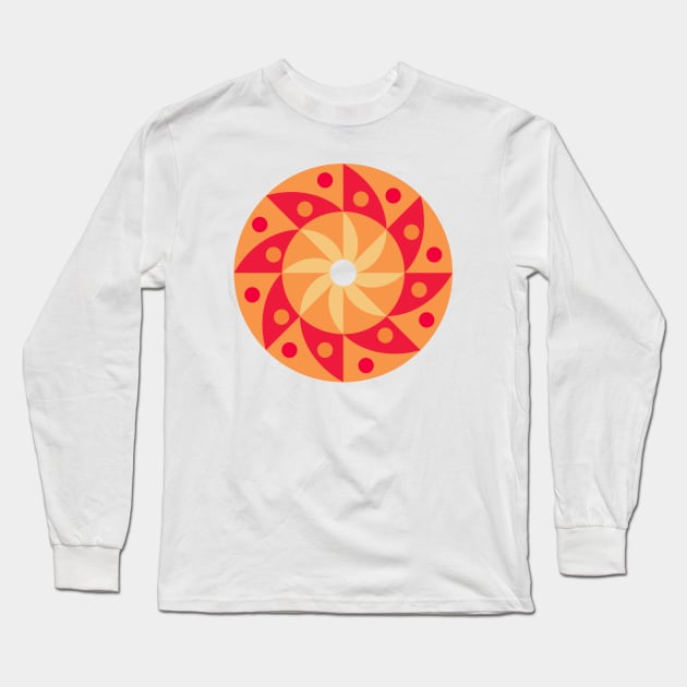 Geometric Flower Pattern Long Sleeve T-Shirt by Heartfeltarts